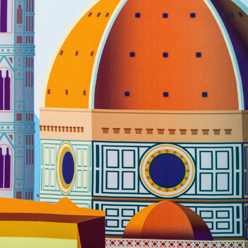 Silk Pocket Square Firenze  hand  stitched edges
