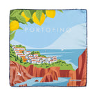 Silk Pocket Square Portofino  hand  stitched edges