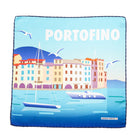 Silk Pocket Square Portofino lungomare  hand  stitched edges