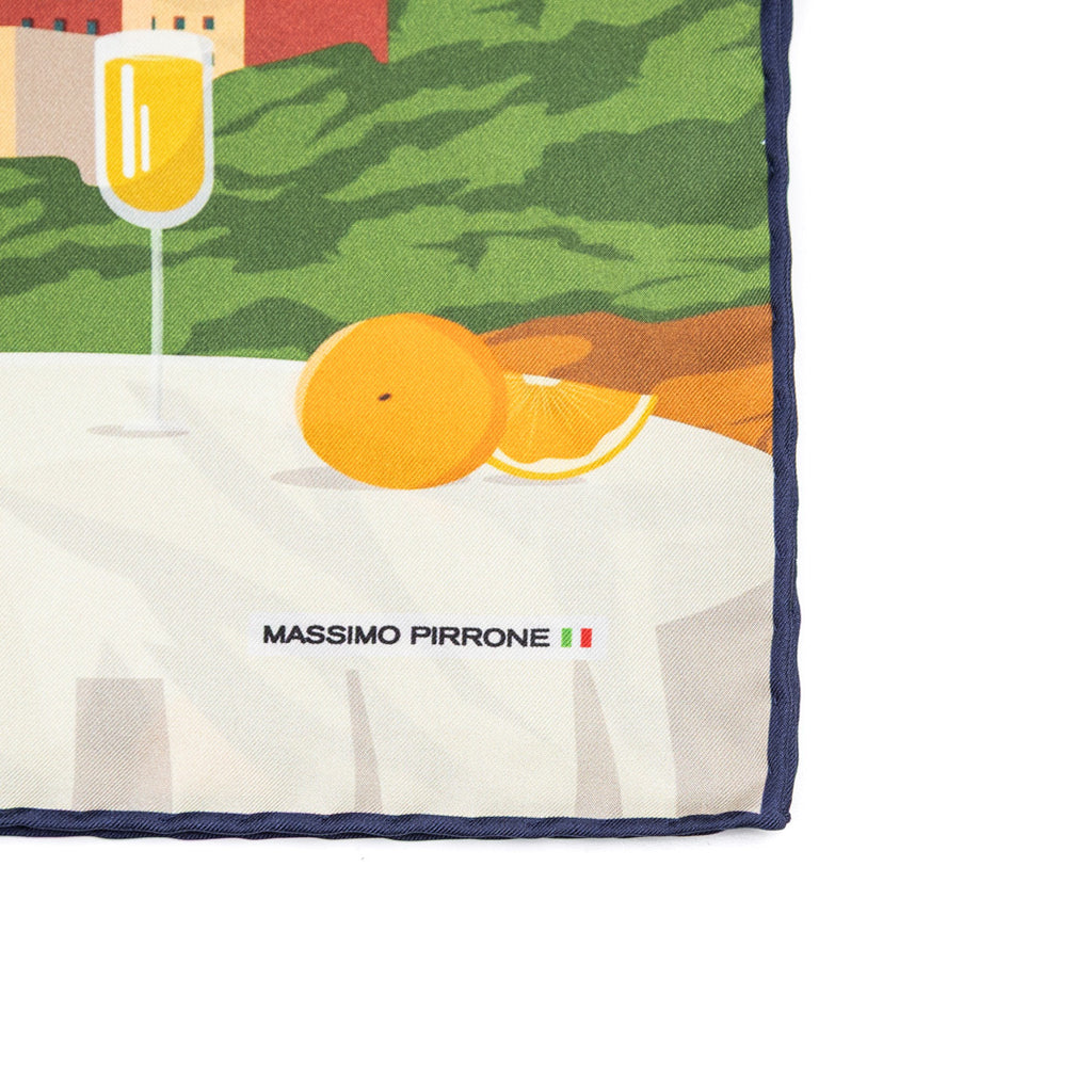 Silk Pocket Square sette giorni a Portofino  hand  stitched edges