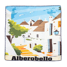 Silk Pocket Square Alberobello  hand  stitched edges