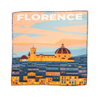 Silk Pocket Square tramonto Firenze  hand  stitched edges