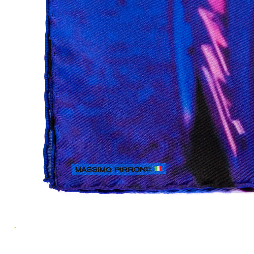 Silk Pocket Square Testarossa  hand  stitched edges