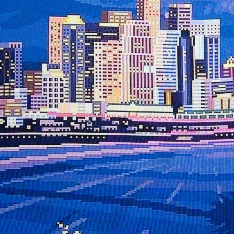 Silk Pocket Square Outrun  hand  stitched edges