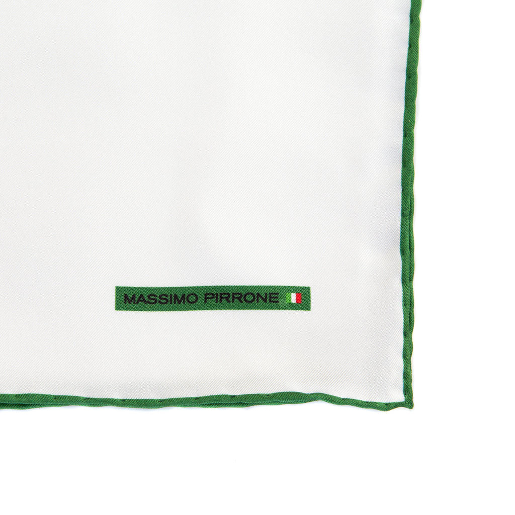 Silk Pocket Square Asso di  coppe  hand  stitched edges