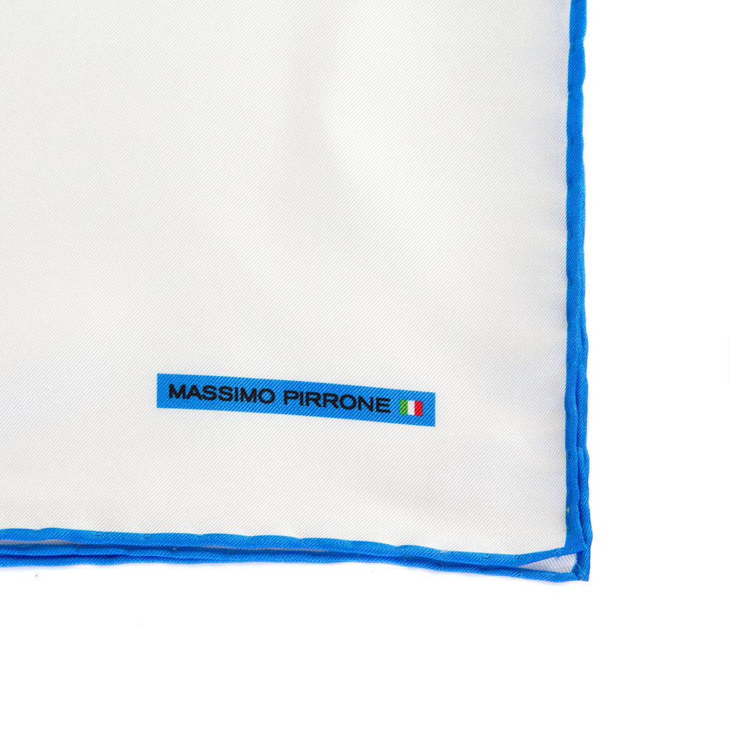 Silk Pocket Square Asso di  spade  hand  stitched edges