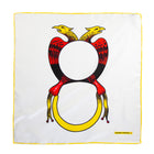 Silk Pocket Square Asso di denari  hand  stitched edges