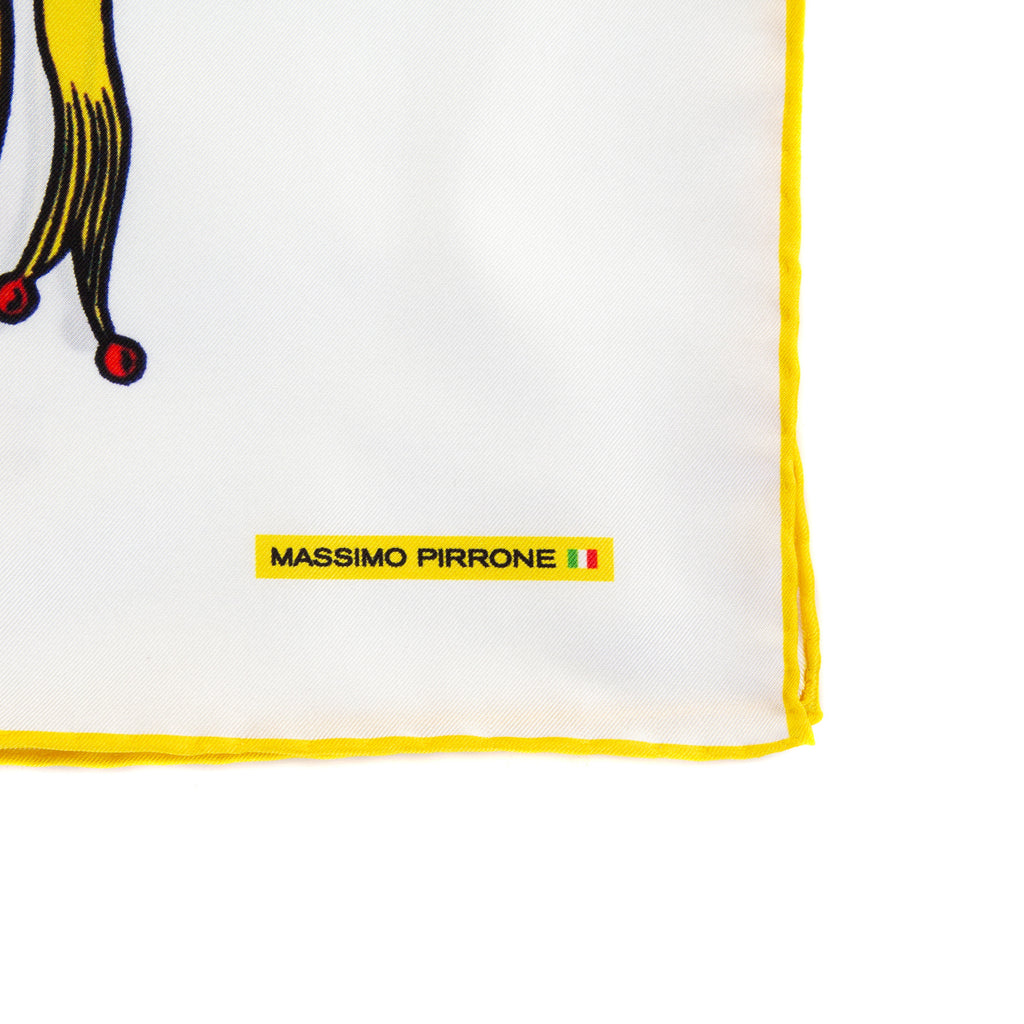 Silk Pocket Square Asso di denari  hand  stitched edges