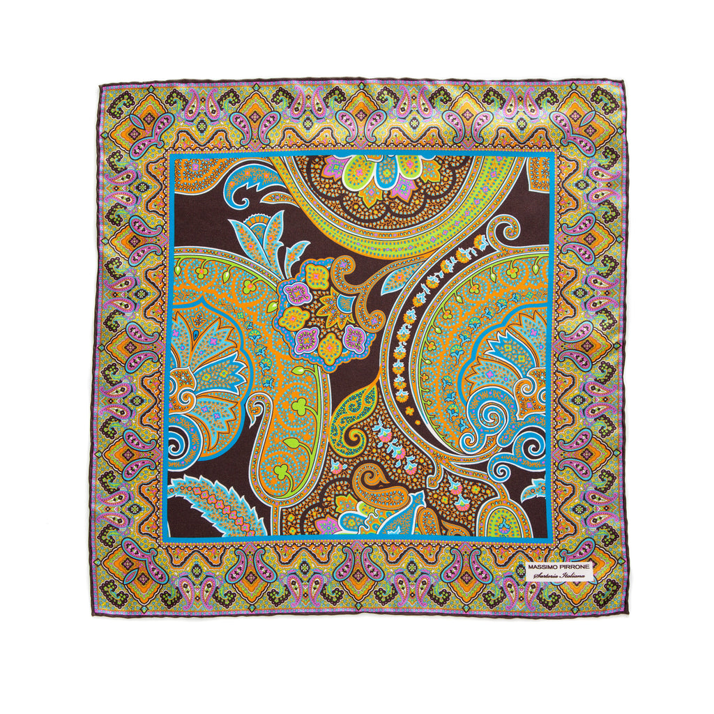 Silk Pocket Square hand  stitched edges