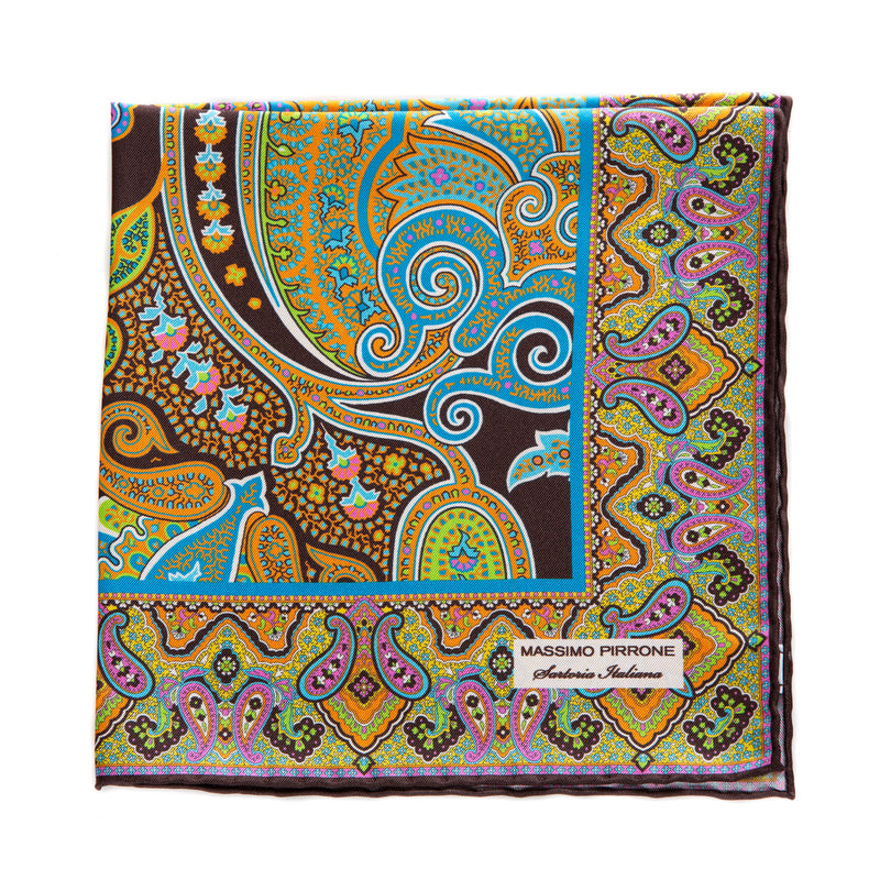 Silk Pocket Square hand  stitched edges