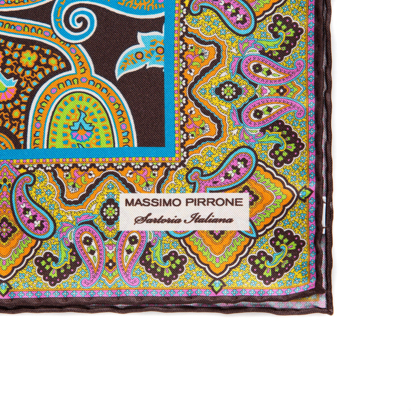 Silk Pocket Square hand  stitched edges