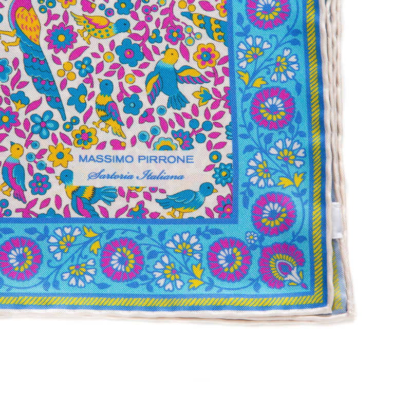 Silk Pocket Square hand  stitched edges