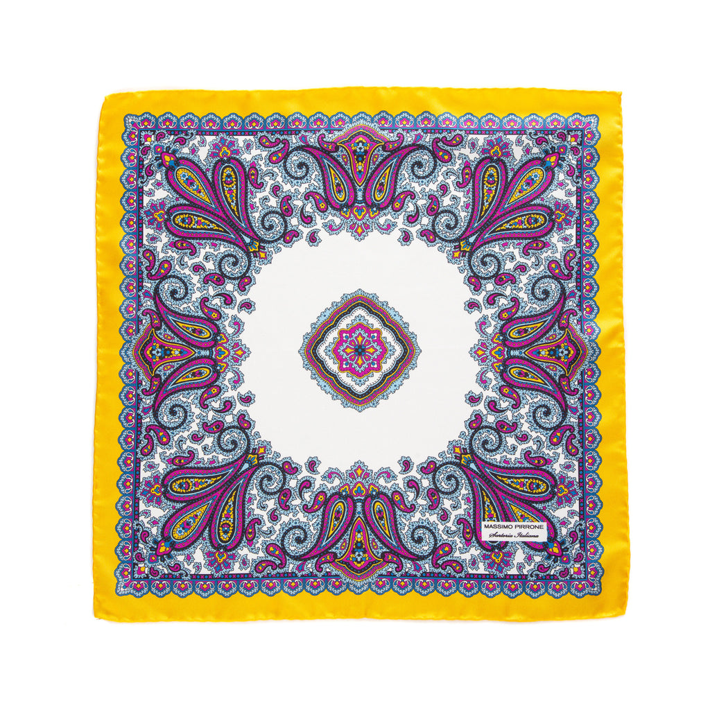 Silk Pocket Square hand  stitched edges