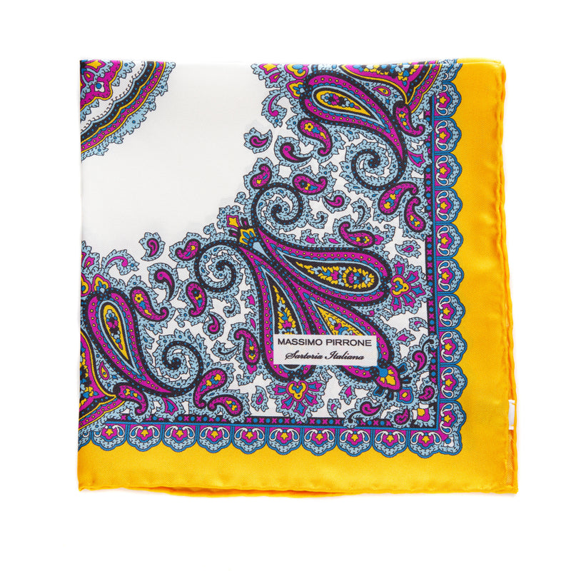 Silk Pocket Square hand  stitched edges
