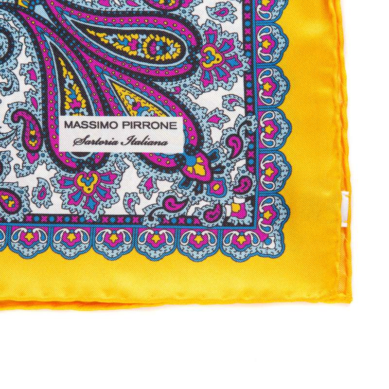 Silk Pocket Square hand  stitched edges