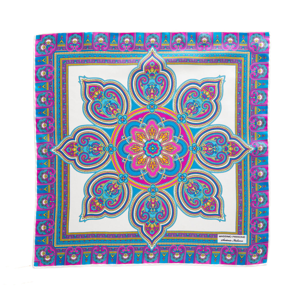 Silk Pocket Square hand  stitched edges