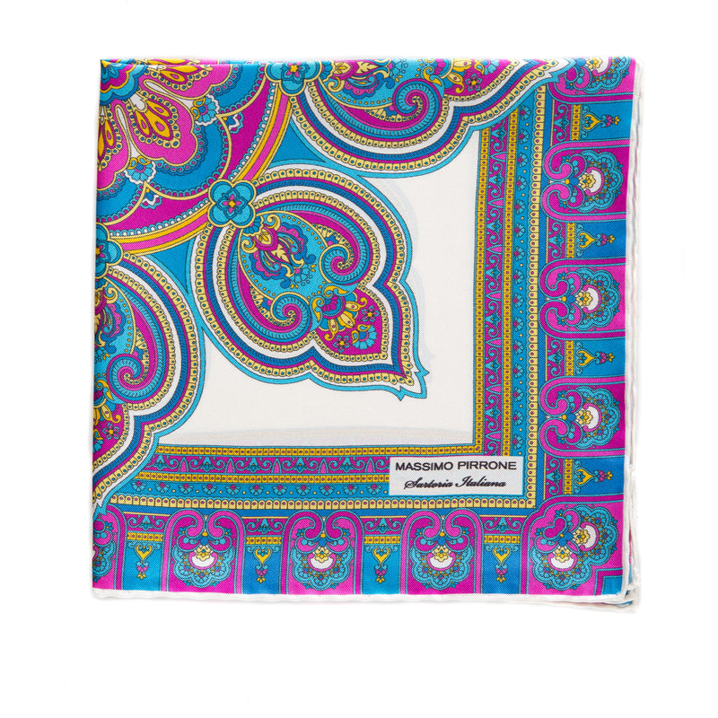 Silk Pocket Square hand  stitched edges