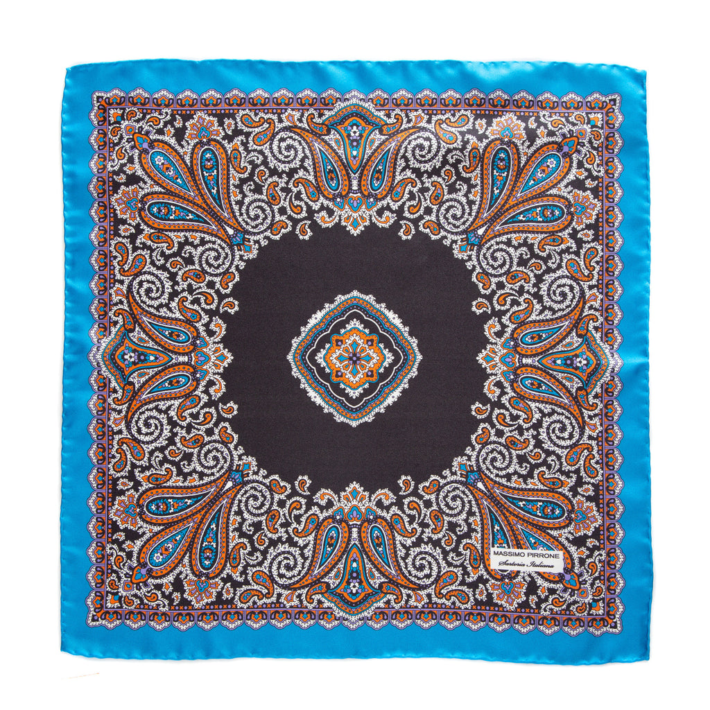 Silk Pocket Square hand  stitched edges
