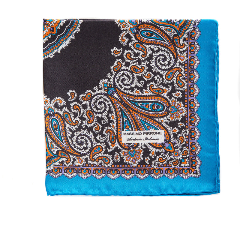 Silk Pocket Square hand  stitched edges