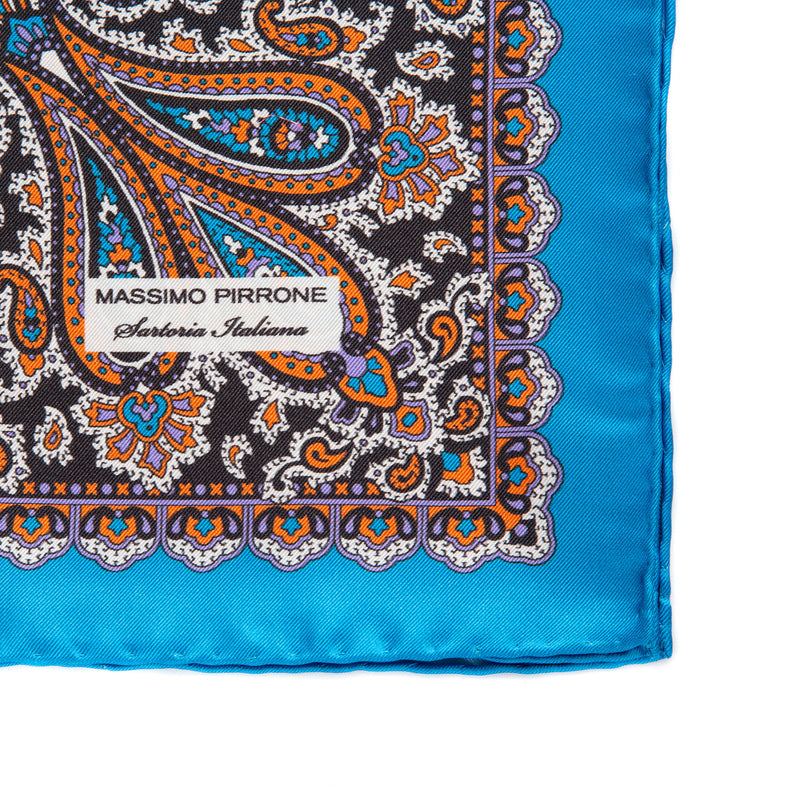 Silk Pocket Square hand  stitched edges