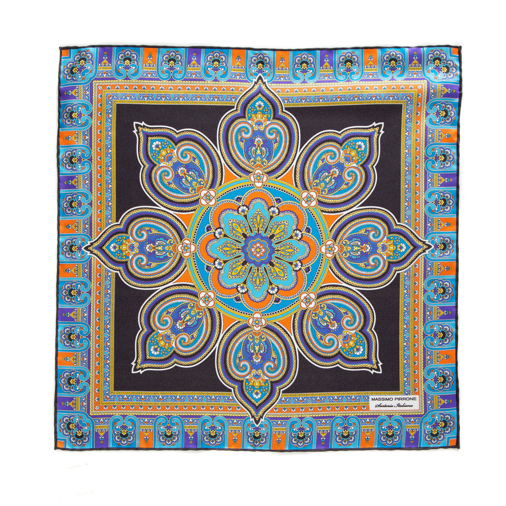 Silk Pocket Square hand  stitched edges
