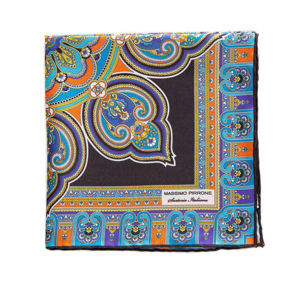 Silk Pocket Square hand  stitched edges