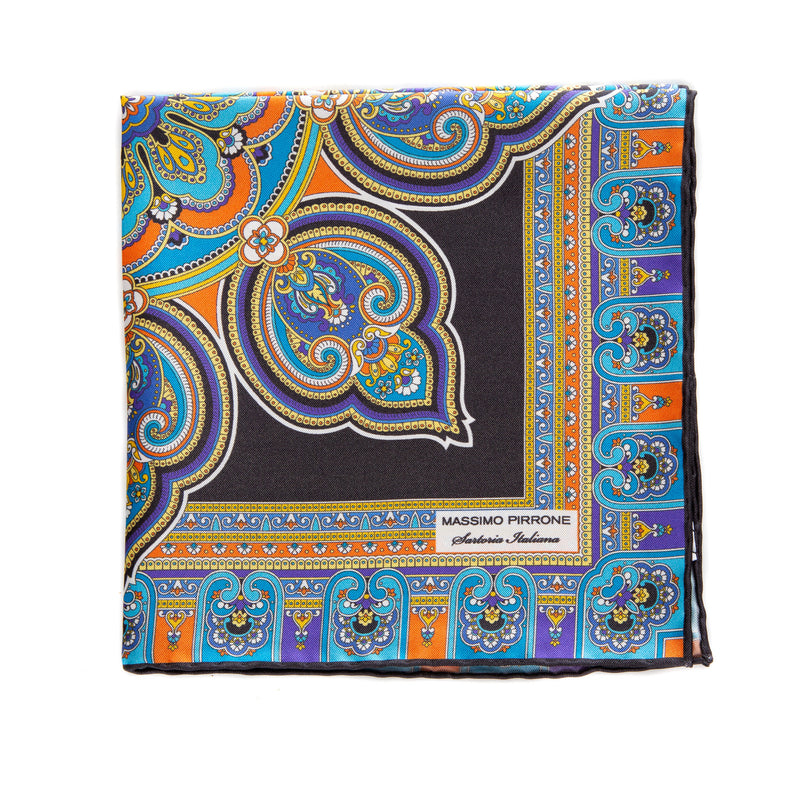 Silk Pocket Square hand  stitched edges