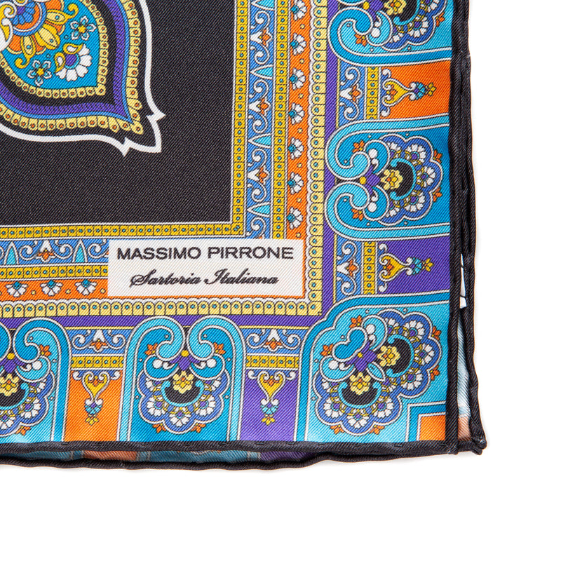 Silk Pocket Square hand  stitched edges