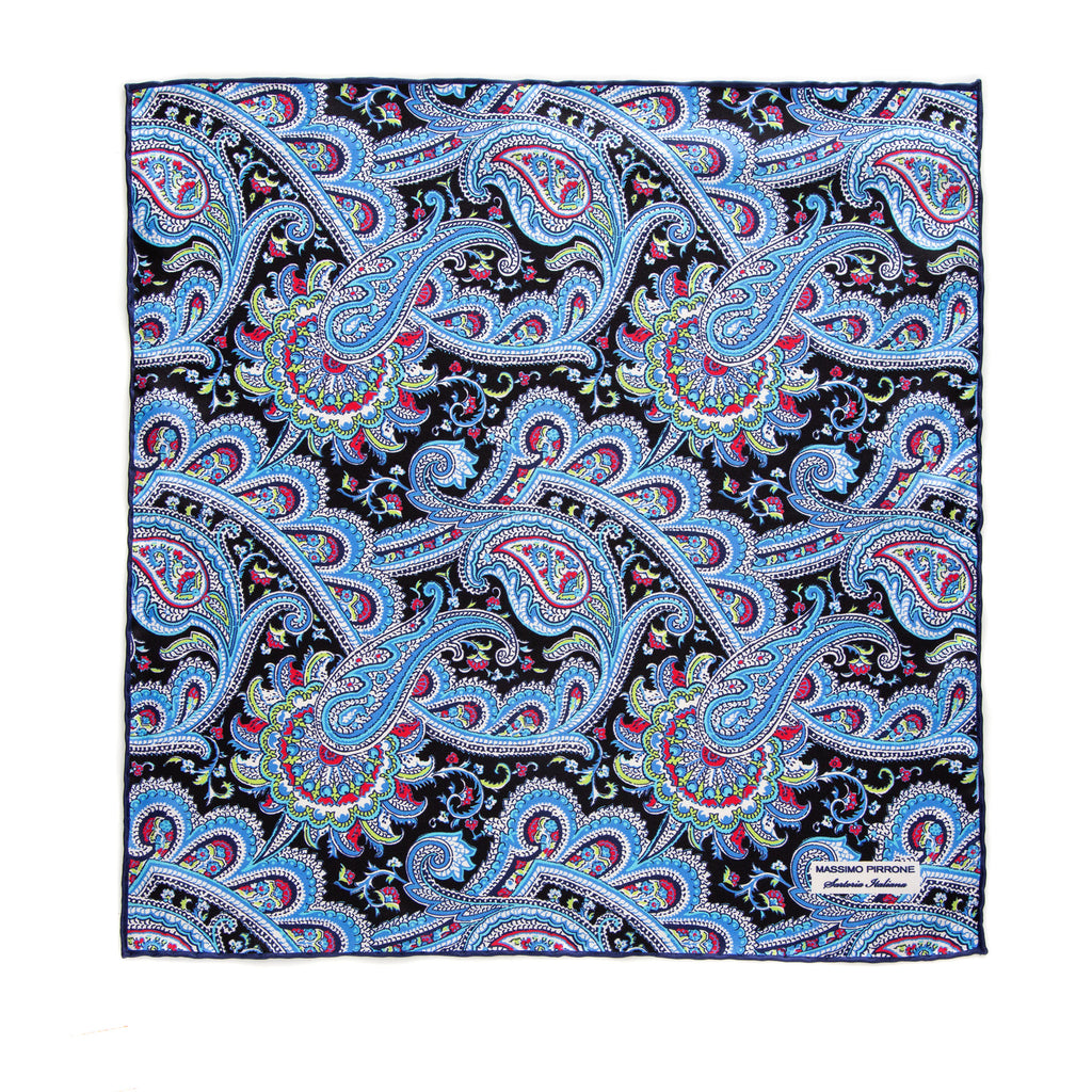 Silk Pocket Square hand  stitched edges