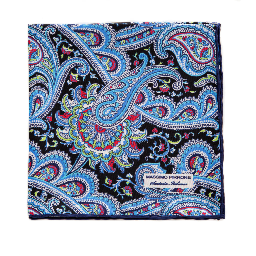Silk Pocket Square hand  stitched edges