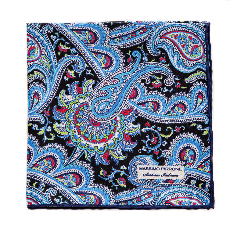 Silk Pocket Square hand  stitched edges
