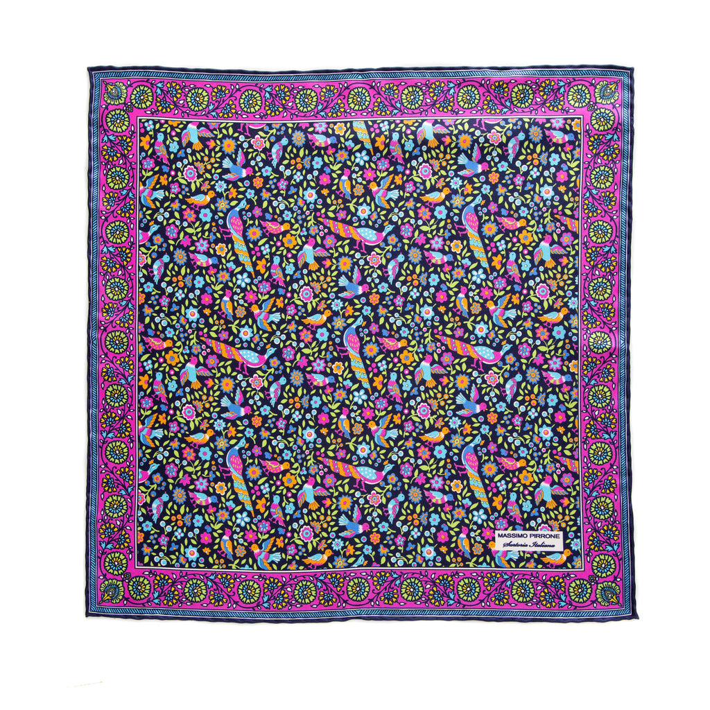 Silk Pocket Square hand  stitched edges