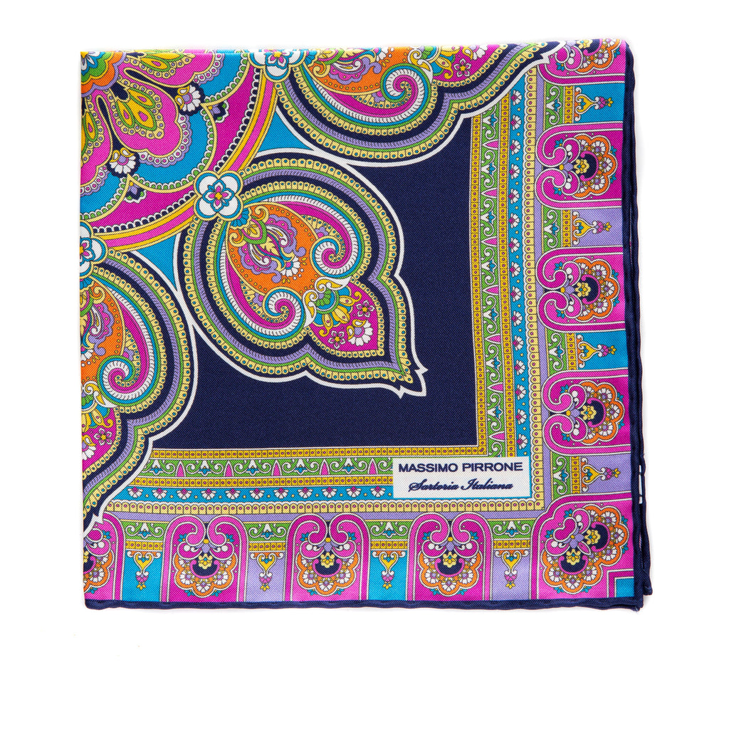Silk Pocket Square hand  stitched edges