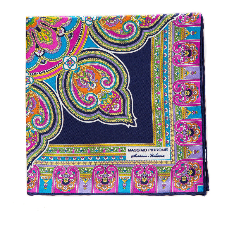 Silk Pocket Square hand  stitched edges
