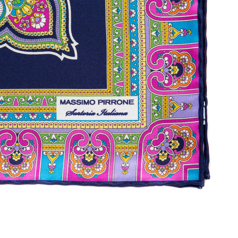 Silk Pocket Square hand  stitched edges