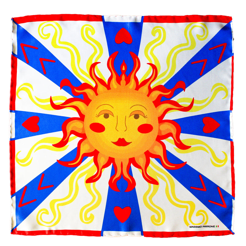 Silk Pocket Square  la grande bellezza  hand  stitched edges