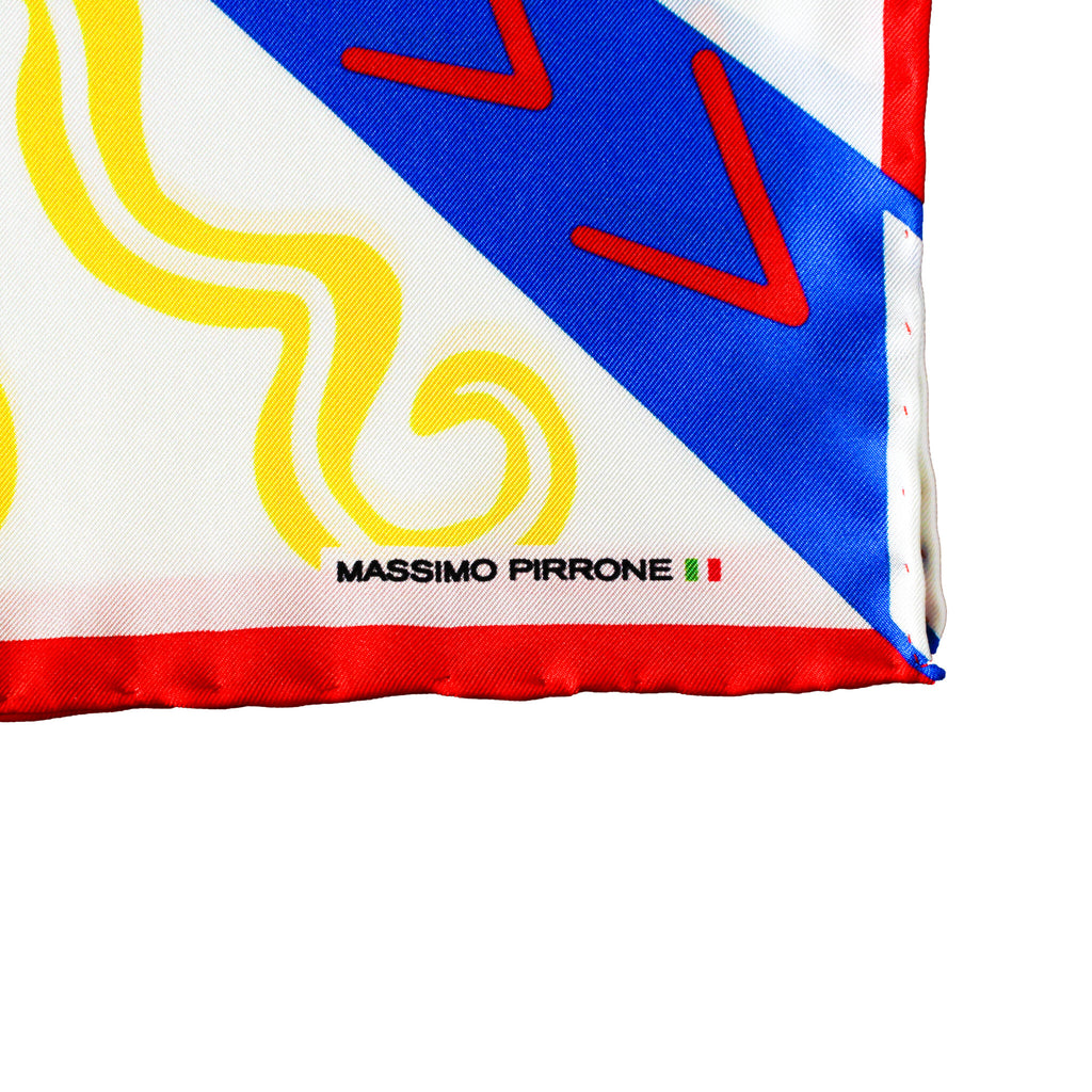 Silk Pocket Square  la grande bellezza  hand  stitched edges