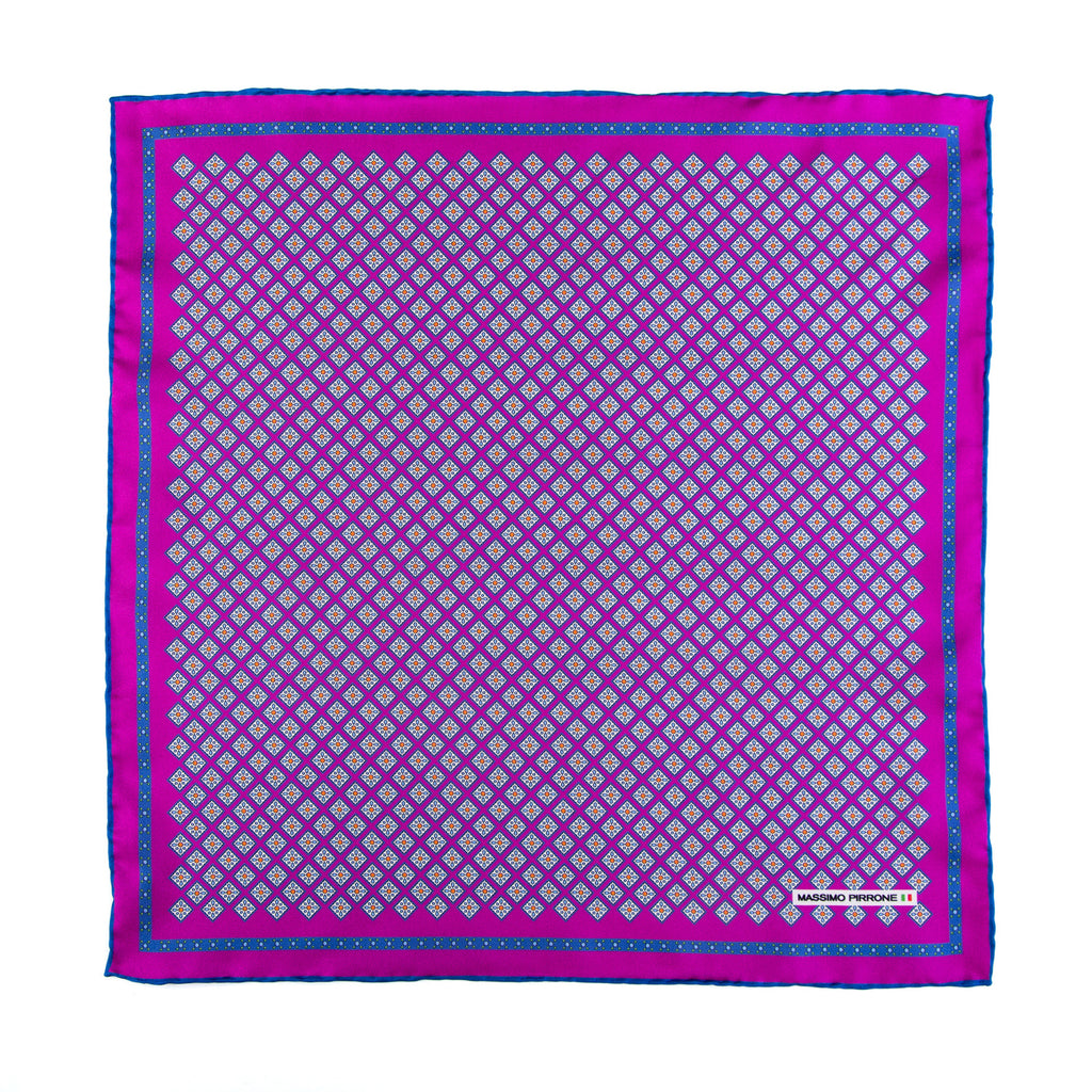 Silk Pocket Square hand  stitched edges