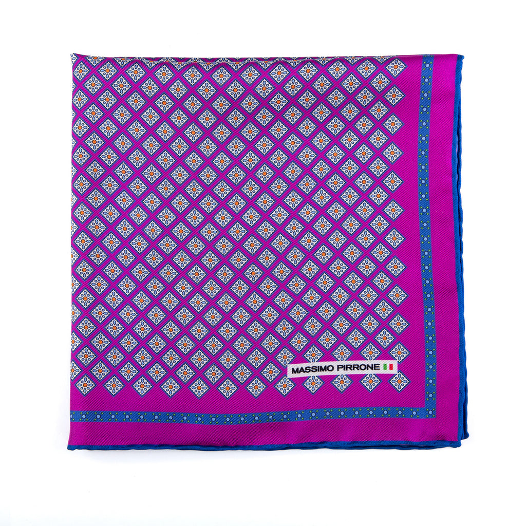 Silk Pocket Square hand  stitched edges