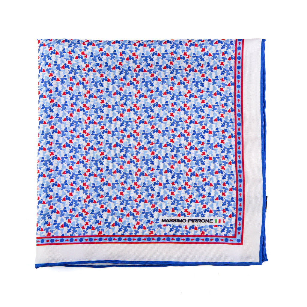 Silk Pocket Square hand  stitched edges