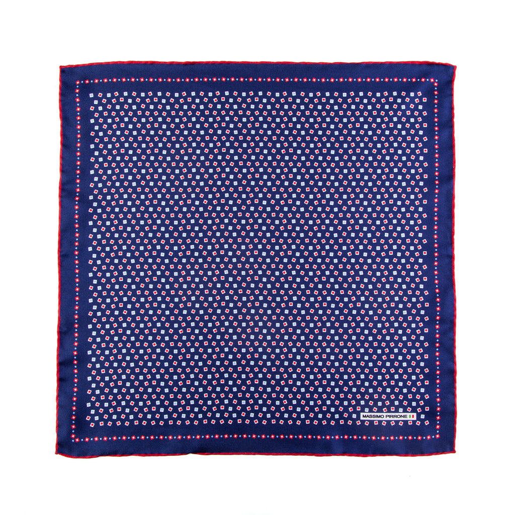 Silk Pocket Square hand  stitched edges