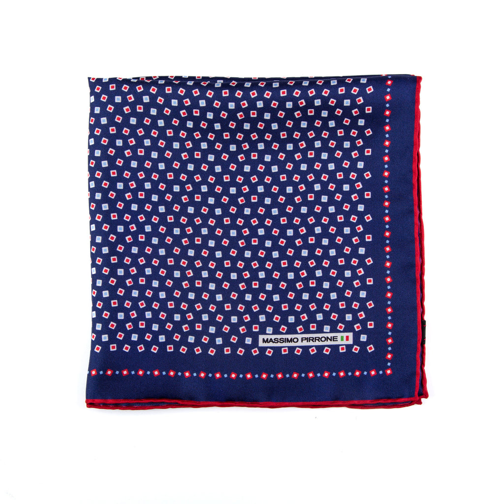 Silk Pocket Square hand  stitched edges