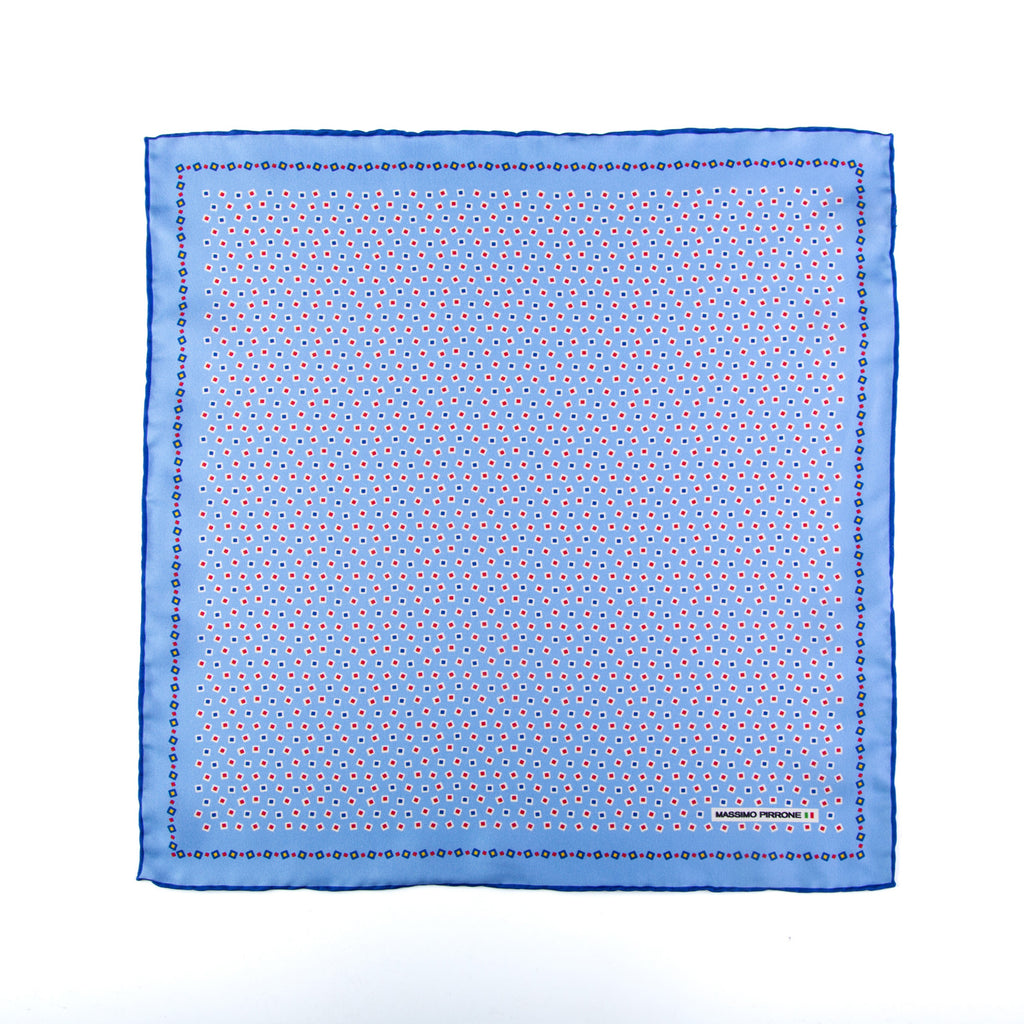 Silk Pocket Square hand  stitched edges