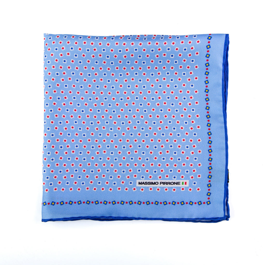 Silk Pocket Square hand  stitched edges