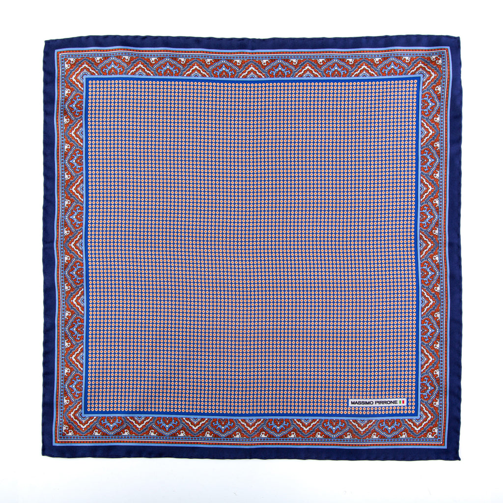 Silk Pocket Square hand  stitched edges