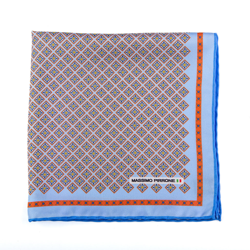 Silk Pocket Square hand  stitched edges
