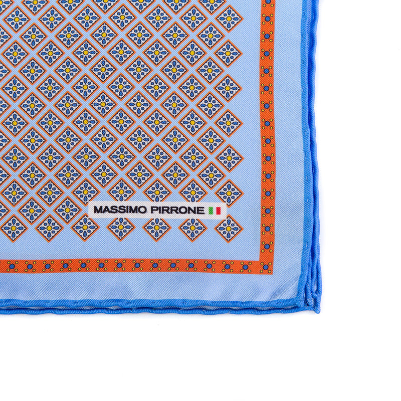 Silk Pocket Square hand  stitched edges