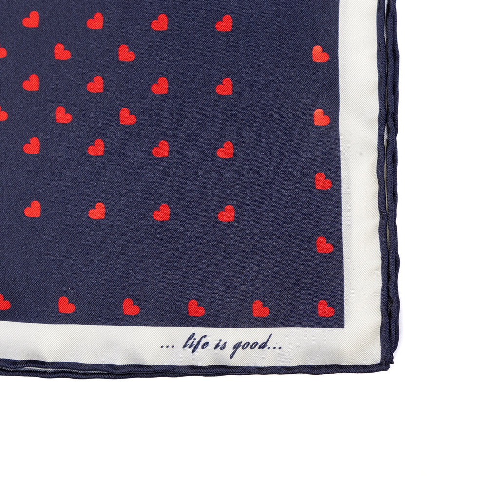 Silk Pocket Square - Life is good  by Massimo Pirrone