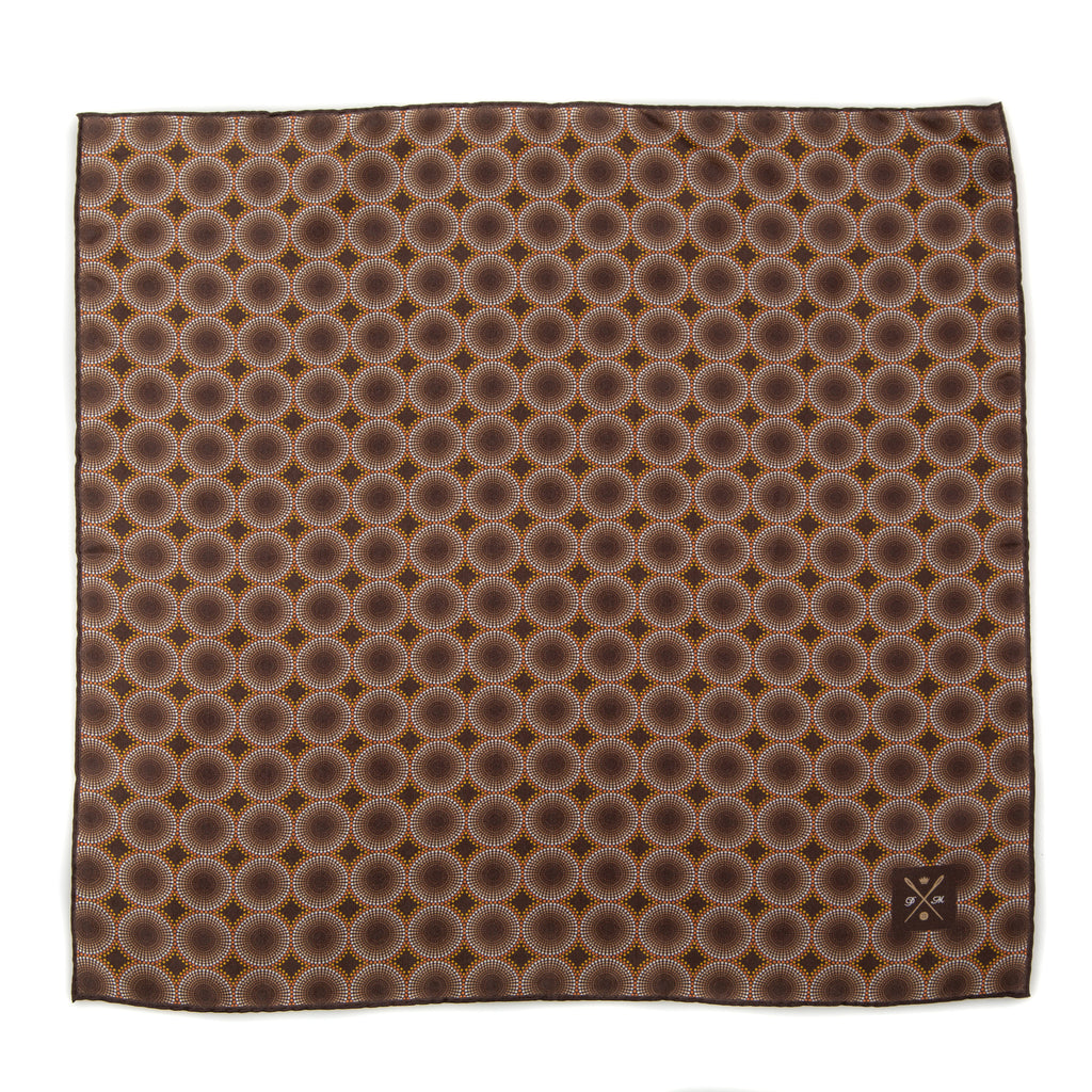 Vintage Silk Pocket Square hand  stitched edges