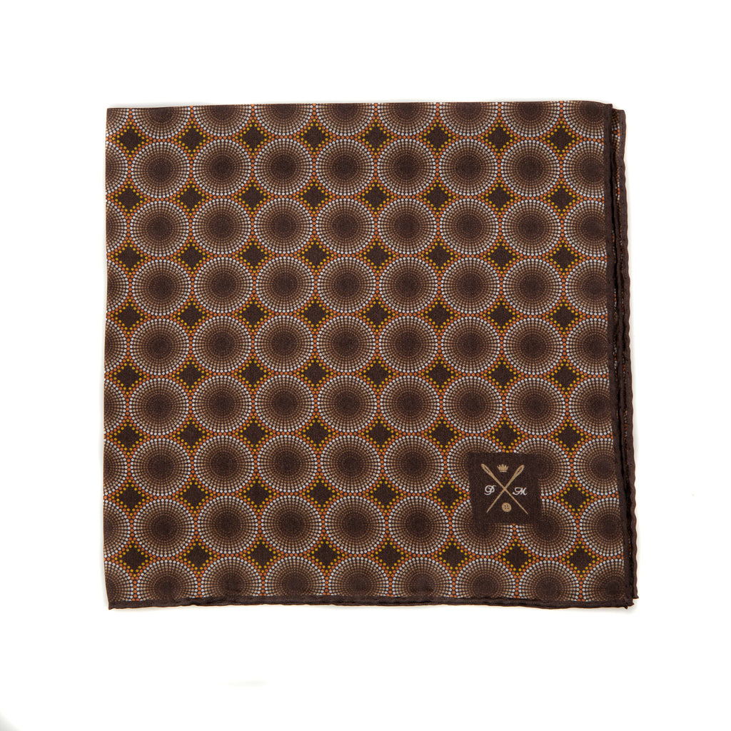 Vintage Silk Pocket Square hand  stitched edges